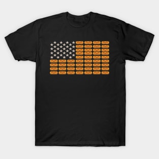 Hot Dog American Flag July 4th Patriotic Summer BBQ T-Shirt